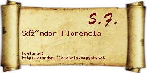 Sándor Florencia névjegykártya