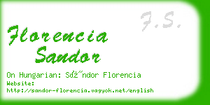florencia sandor business card